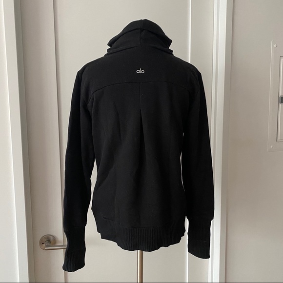 ALO Yoga Haze Black Turtleneck Fleece Sweatshirt S - Picture 4 of 5
